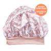 Red by Kiss Baby Satin Bonnet Sleep Cap for Infants,Soft, Stretchy, and Safe, Protects Baby Hair from Frizz & Breakage, Friction Bald Spots (Pink Leopard, 6-18M) view 2