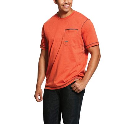 ARIAT Rebar Workman T-Shirt, Volcanic Heather, X-Small