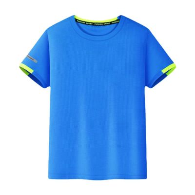 TiaoBug Kids Boys Rash Guard Swim Shirt UPF 50+ Sun Protection Short Sleeve Swimming Top Quick Dry Athletic Sun Shirts Blue B 7-8 Years