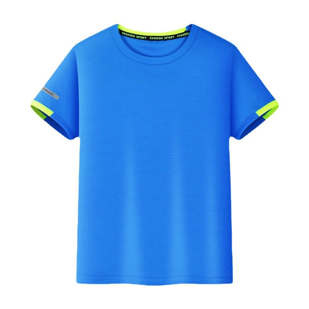 TiaoBug Kids Boys Rash Guard Swim Shirt UPF 50+ Sun Protection Short Sleeve Swimming Top Quick Dry Athletic Sun Shirts Blue B 7-8 Years