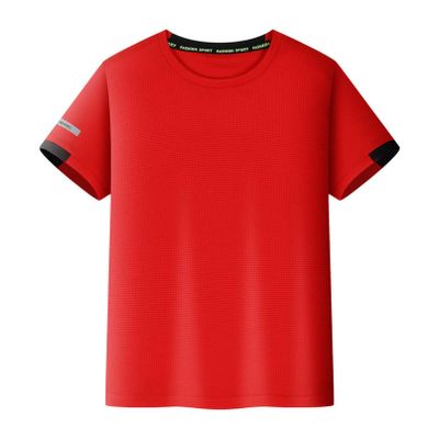 TiaoBug Kids Boys Rash Guard Swim Shirt UPF 50+ Sun Protection Short Sleeve Swimming Top Quick Dry Athletic Sun Shirts Red B 11-12 Years