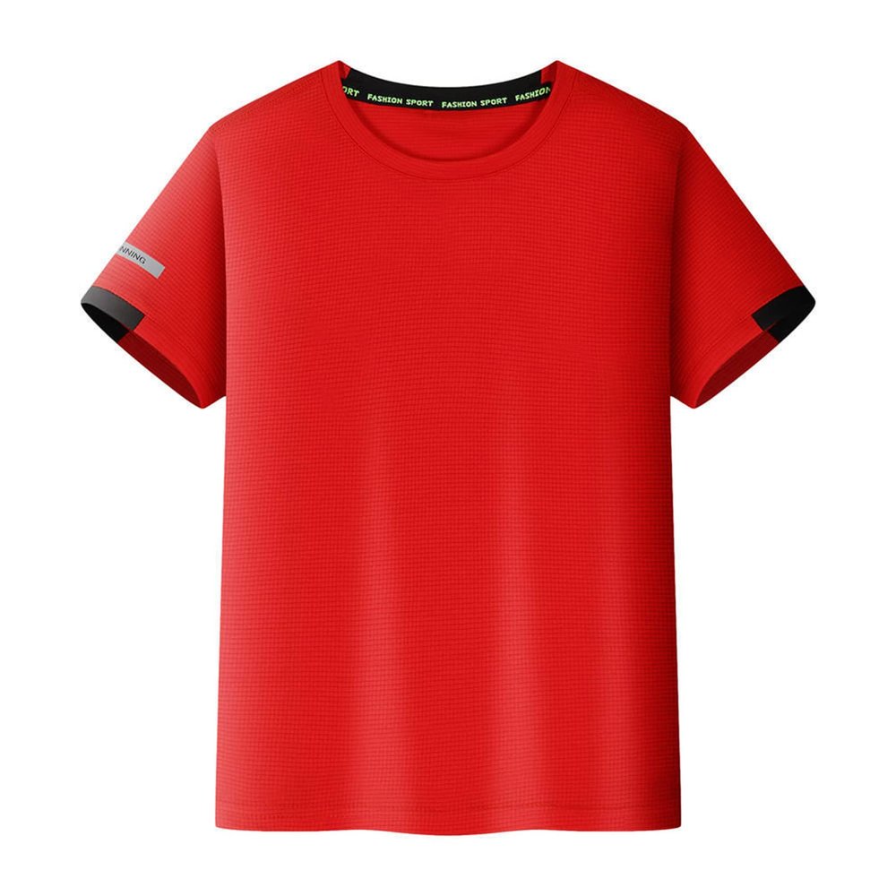 TiaoBug Kids Boys Rash Guard Swim Shirt UPF 50+ Sun Protection Short Sleeve Swimming Top Quick Dry Athletic Sun Shirts Red B 11-12 Years