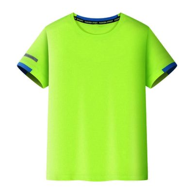 TiaoBug Kids Boys Rash Guard Swim Shirt UPF 50+ Sun Protection Short Sleeve Swimming Top Quick Dry Athletic Sun Shirts Fluorescent Green B 7-8 Years
