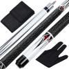 Teekerwan Pool Cue Stick - 58 inch Maple Billiard Pool Stick, 19/20/21 oz 1/2 Maple Pool Cue Stick Kit, 2-Piece Billiard Pool Cue Stick (20 oz) view 1