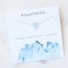 COLORFUL BLING Gold Plated Dainty Beaded Crystal Necklace Purple Natural Healing Chakra Stone Choker Necklace for Women Spiritual Reiki Quartz Jewelry-light blue Aq view 2