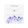 COLORFUL BLING Gold Plated Dainty Beaded Crystal Necklace Purple Natural Healing Chakra Stone Choker Necklace for Women Spiritual Reiki Quartz Jewelry-purple Am view 1