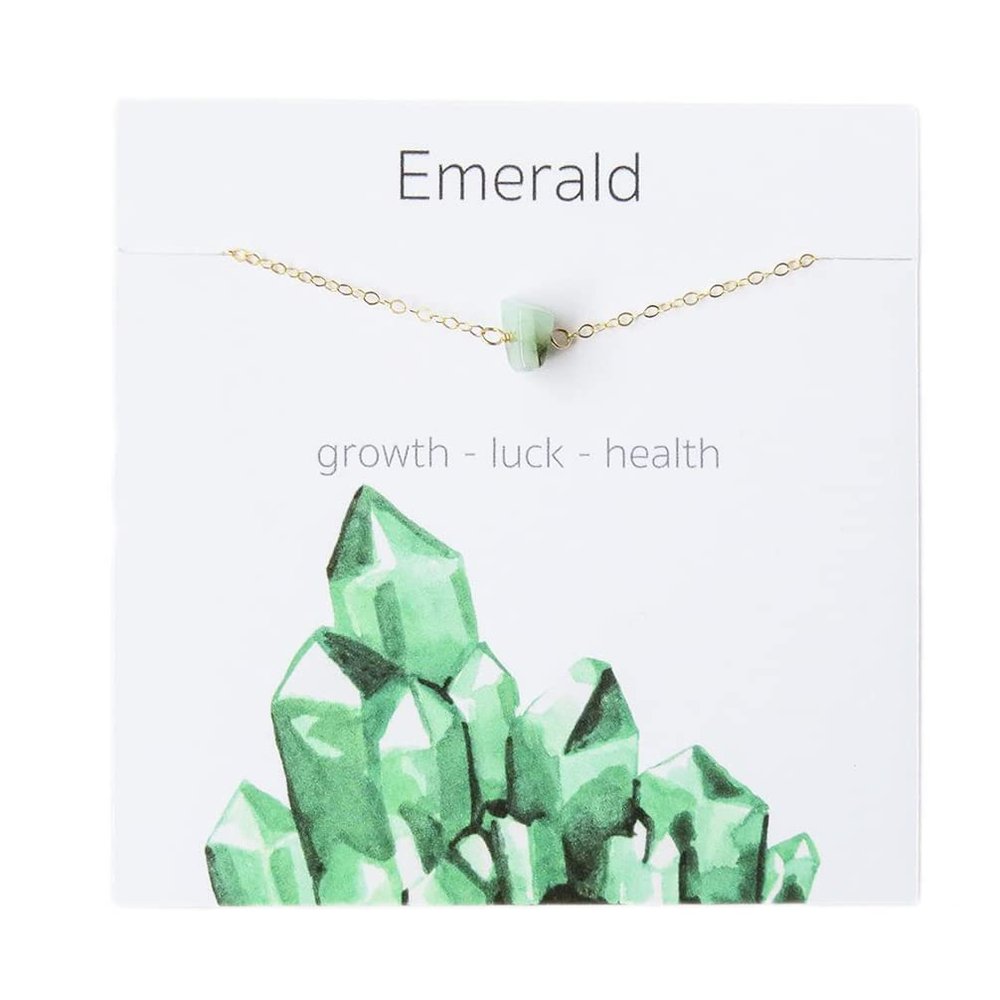 Gold Plated Dainty Beaded Crystal Necklace Purple Natural Healing Chakra Stone Choker Necklace for Women Spiritual Reiki Quartz Jewelry-green Em