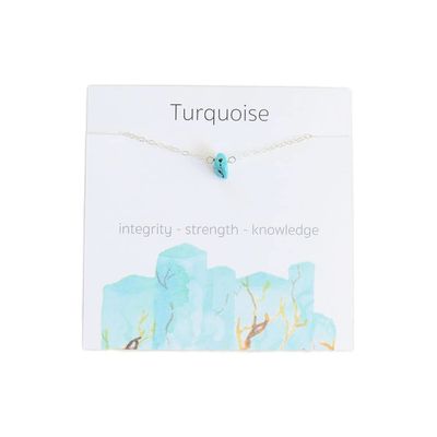 COLORFUL BLING Gold Plated Dainty Beaded Crystal Necklace Purple Natural Healing Chakra Stone Choker Necklace for Women Spiritual Reiki Quartz Jewelry-turquoise