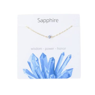 COLORFUL BLING Gold Plated Dainty Beaded Crystal Necklace Purple Natural Healing Chakra Stone Choker Necklace for Women Spiritual Reiki Quartz Jewelry-dark blue Sa