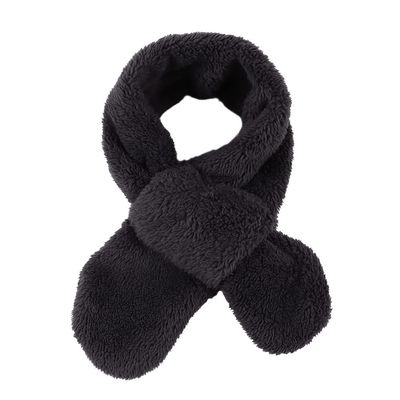JANGANNSA Fleece Boys Girls Scarf Warm Winter Autumn Kids Collar Scarf Neck Warmer Children Scarf 1-6Y (Dark Gray Cross)