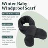 JANGANNSA Fleece Boys Girls Scarf Warm Winter Autumn Kids Collar Scarf Neck Warmer Children Scarf 1-6Y (Dark Gray Cross) view 2
