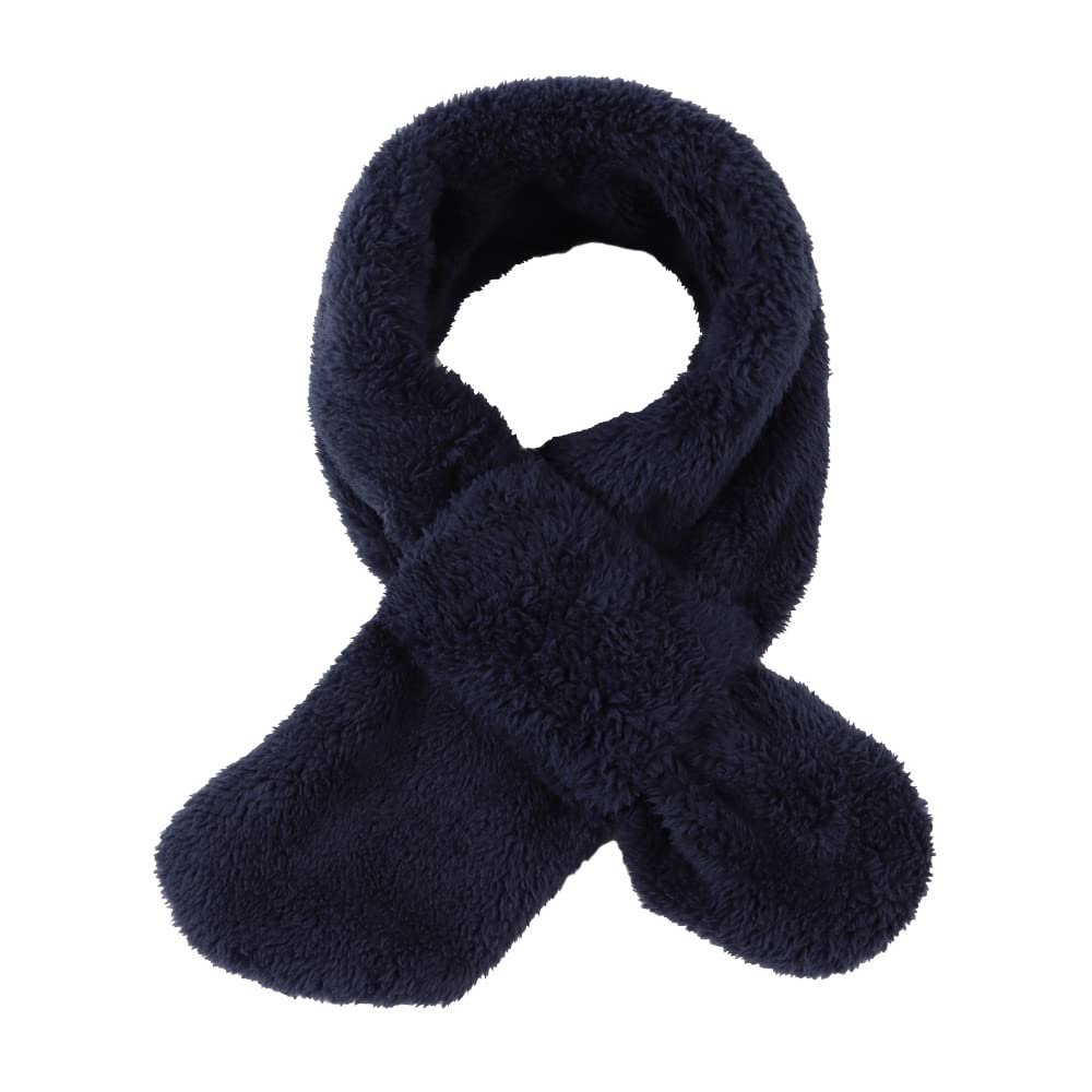 JANGANNSA Fleece Boys Girls Scarf Warm Winter Autumn Kids Collar Neck Warmer Children Scarves 1-6Y (Navy Cross)