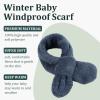 JANGANNSA Fleece Boys Girls Scarf Warm Winter Autumn Kids Collar Scarf Neck Warmer Children Scarf 1-6Y (Haze Blue Cross) view 2