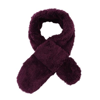 JANGANNSA Fleece Boys Girls Scarf Warm Winter Autumn Kids Collar Scarf Neck Warmer Children Scarf 1-6Y (Deep Purple Cross)