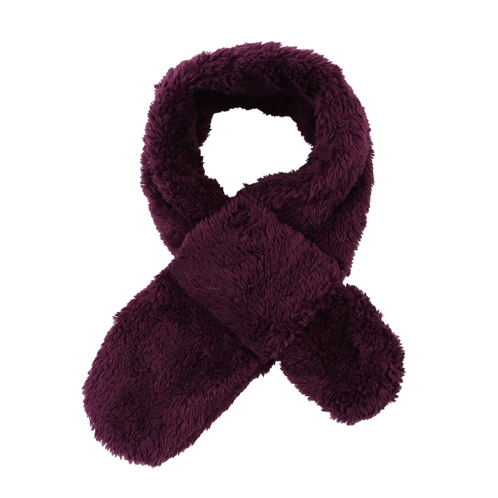 JANGANNSA Fleece Boys Girls Scarf Warm Winter Autumn Kids Collar Scarf Neck Warmer Children Scarf 1-6Y (Deep Purple Cross)