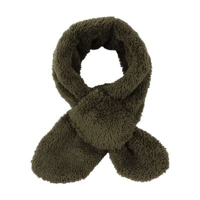 JANGANNSA Fleece Boys Girls Scarf Warm Winter Autumn Kids Collar Scarf Neck Warmer Children Scarf 1-6Y (Army Green Cross)