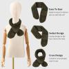 JANGANNSA Fleece Boys Girls Scarf Warm Winter Autumn Kids Collar Scarf Neck Warmer Children Scarf 1-6Y (Army Green Cross) view 3