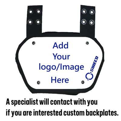 12 Pcs O Shield Team Custom Unique Style Personalized Photo Backplate Football Rear Protector for Football Players, Football Team, Universal Fit, Royal Blue Logo