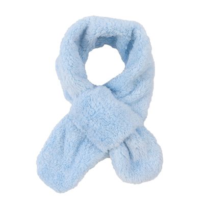 JANGANNSA Fleece Boys Girls Warm Winter Autumn Kids Collar Neck Warmer Scarves 1-6Y (Sky Blue Cross)