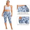 Stelle Capri Leggings for Women, Yoga Capris with Pockets High Waisted Legging for Gym Workout(Nylon-Tide Dye White,XXL) view 4