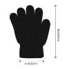 ONESING 12 Pairs Black Kids Knit Gloves - Stretchy Solid Finger Gloves for Girls & Boys view 2