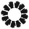ONESING 12 Pairs Black Kids Knit Gloves - Stretchy Solid Finger Gloves for Girls & Boys view 4