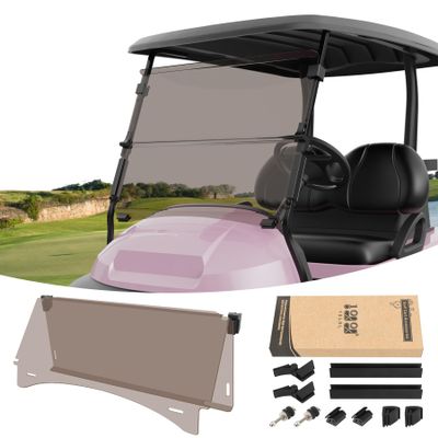 10L0L Foldable Golf Cart Windshield for Club Car Precedent 2004-Up, Tempo & Onward 2017-Up Models, UV-Proof & Impact Resistant, Lightweight Golf Cart Windshield, 37.5" W X 33.6" H (Tinted Windshield)