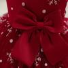 YOOJIA Infant Baby Girls Christmas Holiday Party Dress Bowknot Ball Gown Snowflake Print Birthday Dress Burgundy 12-18 Months view 4