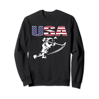 America Ice Hockey Lovers Jersey - USA Flag Hockey Team Fans Sweatshirt