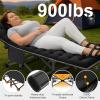 ABORON Camping Cot for Adult 28" Extra Wide, 2PK Heavy-Duty 1200D Oxford Cot for Sleeping, Portable Folding Camp Bed with Mat & Carry Bag view 2