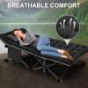 ABORON Camping Cot for Adult 28" Extra Wide, 2PK Heavy-Duty 1200D Oxford Cot for Sleeping, Portable Folding Camp Bed with Mat & Carry Bag view 3
