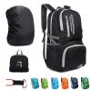 Lywencom Hiking knapsack,30l sporty lightweight folding waterproof ultralight knapsack for outdoor camping picnic hiking with waterproof rain (black) view 1