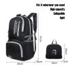 Lywencom Hiking knapsack,30l sporty lightweight folding waterproof ultralight knapsack for outdoor camping picnic hiking with waterproof rain (black) view 3