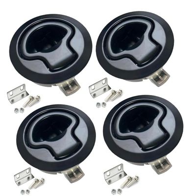 4PCS Boat Latch Flush Pull Slam Latch for Marine Boat Boor Latches 1/4'' Door Cabinet Hardware Black Zinc Alloy