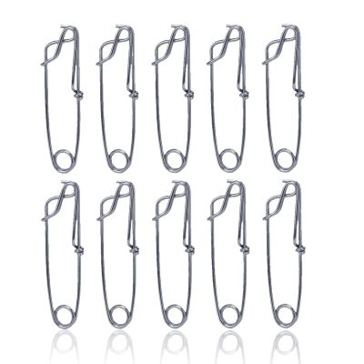 10pcs Fishing Clips, Stainless Steel Long line Fishing Snaps, Floatline Tuna Decoy Clips Branch Hanger Snap Hook Terminal Tackle Baits Clip Swivel Line Connector, Easy On/Off