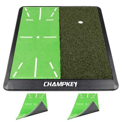 CHAMPKEY Heavy-Duty Golf Hitting Mat - Swing Path Feedback Golf Practice Mat - Ideal for Indoor and Outdoor Training