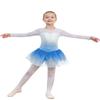 EQSJIU Long Sleeve Dance Leotard for Girls Sparkly Snowflake Ballet Dress Toddler Tutu Skirted Leotard Outfits for Girls, 4-5T, Ls Blue view 3