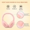 Fluffy Ear Muff for Women Plush Foldable Earmuffs Kids Winter Earmuffs Girls Boys Cold Weather Ear Warmer (Apricot Pink) view 2