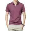 Men's Classic Fit Solid Polo Shirt Casual Regular Fit Solid Stretch T-Shirt Lightweight Athletic Golf Shirts (Purple,Medium) view 1