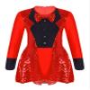 Agoky Kids Girls Long Sleeve Sequin Ruffle Hem Leotard Dance Dress Hallween Party Jazz Modern Dance Fancy Dresses Red 6 Years view 1
