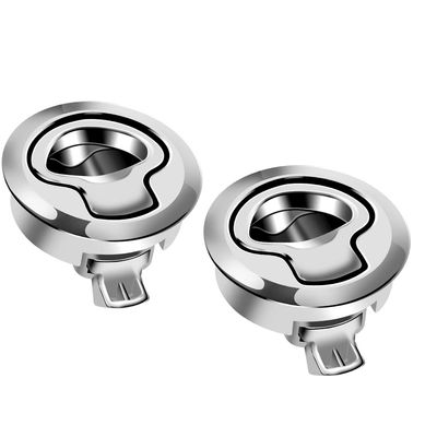 2PCS Boat Latch Flush Pull Slam Latch for Marine Boat Boor Latches 1/4'' Door Cabinet Hardware Silver Zinc Alloy