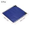 PATIKIL 42x34cm Nylon Drawstring Bag, 5 Pack Storage Bulk Cinch Backpack Sack for Gym Sports Outdoor Traveling, Dark Blue view 2