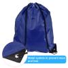 PATIKIL 42x34cm Nylon Drawstring Bag, 5 Pack Storage Bulk Cinch Backpack Sack for Gym Sports Outdoor Traveling, Dark Blue view 4