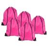 PATIKIL 42x34cm Nylon Drawstring Bag, 10 Pack Storage Bulk Cinch Backpack Sack for Gym Sports Outdoor Traveling, Rose Red view 1