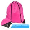 PATIKIL 42x34cm Nylon Drawstring Bag, 10 Pack Storage Bulk Cinch Backpack Sack for Gym Sports Outdoor Traveling, Rose Red view 4