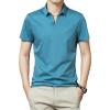 Men's Classic Fit Solid Polo Shirt Casual Regular Fit Solid Stretch T-Shirt Lightweight Athletic Golf Shirts (Blue,Medium) view 1