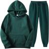 NaRHbrg 2PCS Hoodies Pullover Outfits for Women Men Tracksuit Long Sleeve Sweatshirts Jogger Pant Sports Workout Suit Army Green view 1
