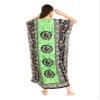 Tengru Women's Green Printed Kaftan Maxi Dress, V-Neck Beach Cover Up, Lightweight Boho Caftan Lounge Dress, Loose Resort Wear, Oversized Vacation Swim Cover-Up, Casual Summer House Dress view 4