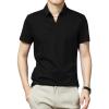 Men's Classic Fit Solid Polo Shirt Casual Regular Fit Solid Stretch T-Shirt Lightweight Athletic Golf Shirts (Black,X-Large) view 1