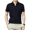 Men's Classic Fit Solid Polo Shirt Casual Regular Fit Solid Stretch T-Shirt Lightweight Athletic Golf Shirts (Dark Blue,3X-Large) view 1